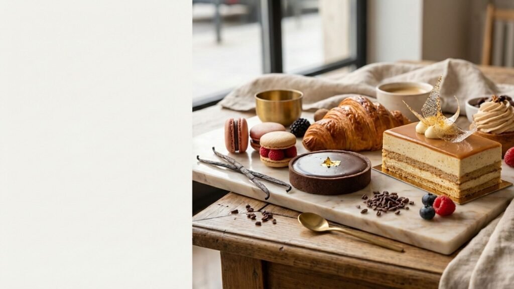 artisan desserts hand-crafted in a café showcasing quality ingredients and skilled baking