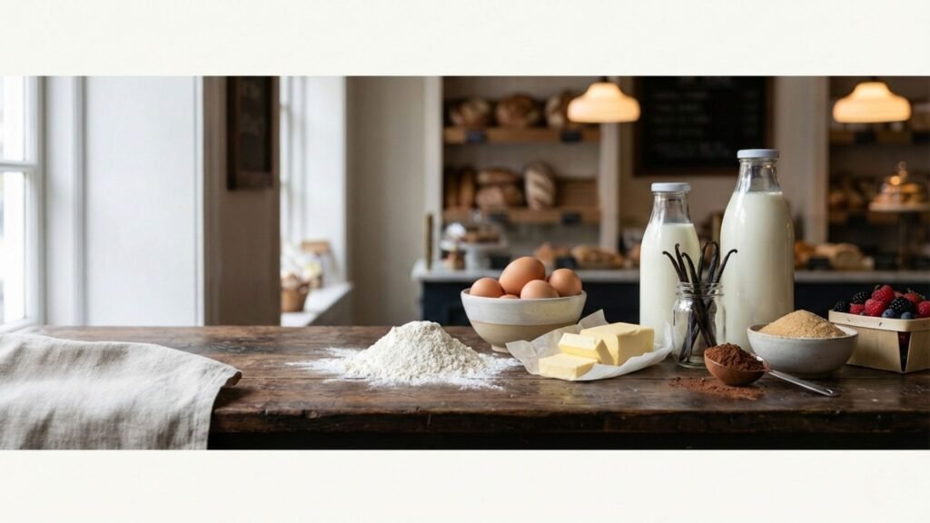 Comparison of fresh baking ingredients and frozen ingredients used in dessert preparation