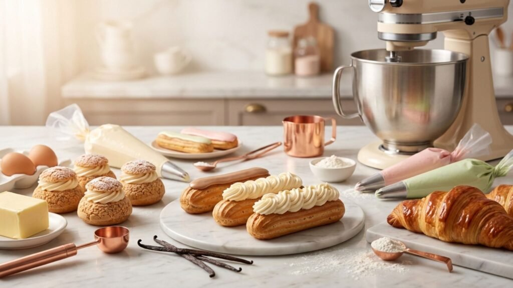 Signs of quality pastry tips including flaky layers, rich butter flavor, and fresh ingredients