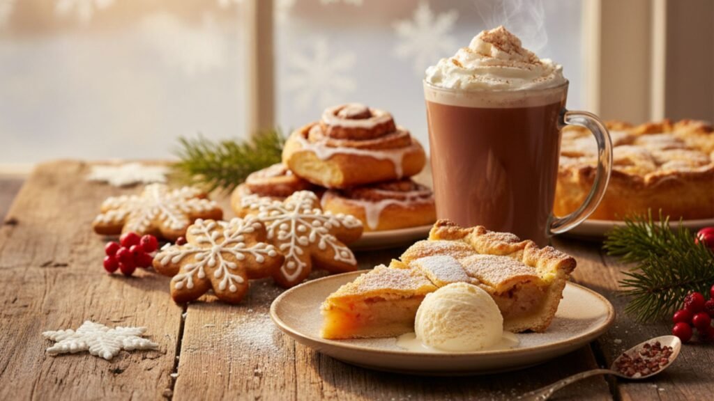 A selection of popular winter desserts 2025 made with seasonal ingredients and festive flavors